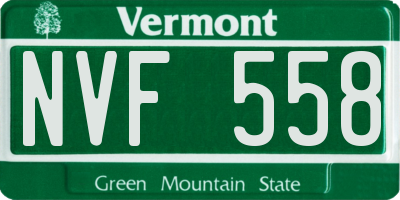 VT license plate NVF558