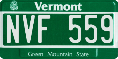 VT license plate NVF559