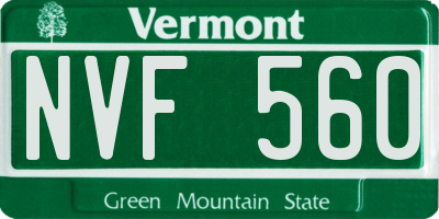 VT license plate NVF560