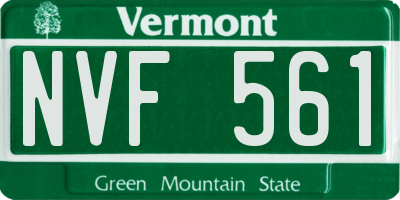 VT license plate NVF561