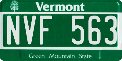 VT license plate NVF563