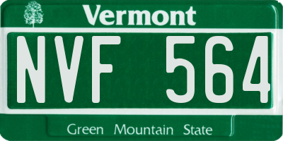 VT license plate NVF564