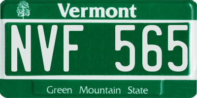 VT license plate NVF565