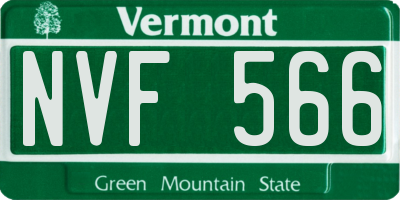 VT license plate NVF566