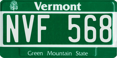 VT license plate NVF568