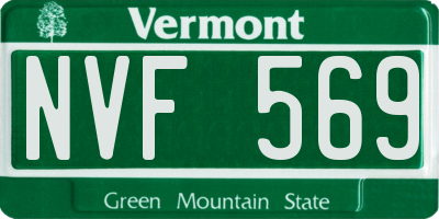 VT license plate NVF569