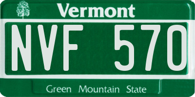 VT license plate NVF570