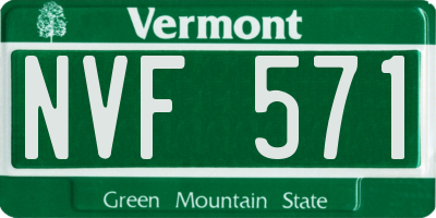 VT license plate NVF571