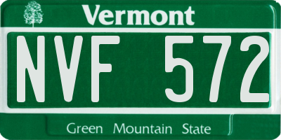 VT license plate NVF572