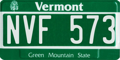 VT license plate NVF573