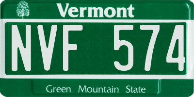 VT license plate NVF574