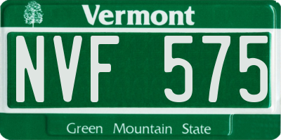 VT license plate NVF575