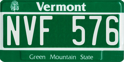 VT license plate NVF576