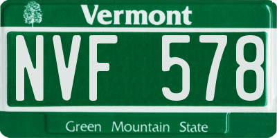 VT license plate NVF578