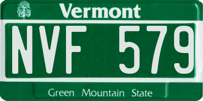 VT license plate NVF579
