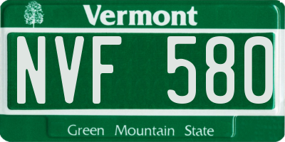 VT license plate NVF580