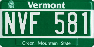 VT license plate NVF581