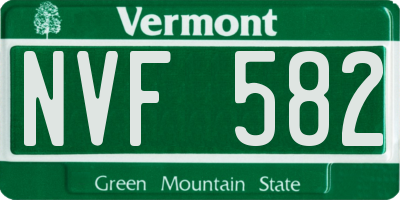 VT license plate NVF582