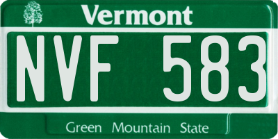 VT license plate NVF583
