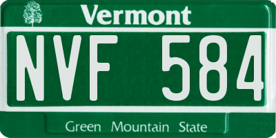 VT license plate NVF584