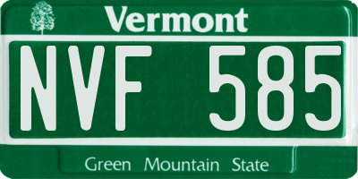 VT license plate NVF585