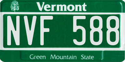 VT license plate NVF588