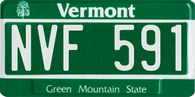 VT license plate NVF591