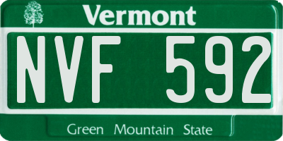 VT license plate NVF592