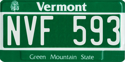 VT license plate NVF593
