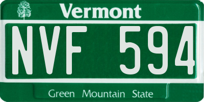 VT license plate NVF594