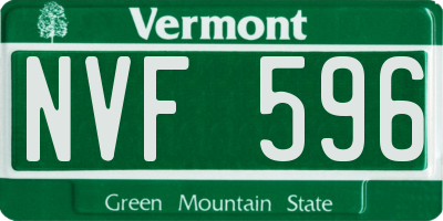 VT license plate NVF596
