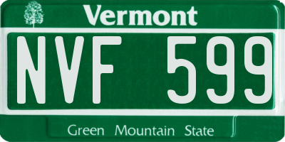 VT license plate NVF599