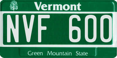 VT license plate NVF600