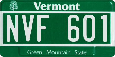 VT license plate NVF601