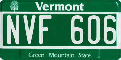 VT license plate NVF606