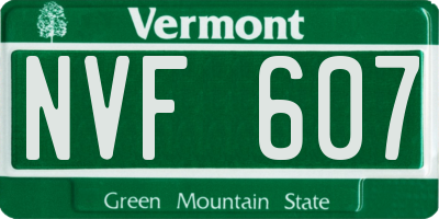 VT license plate NVF607