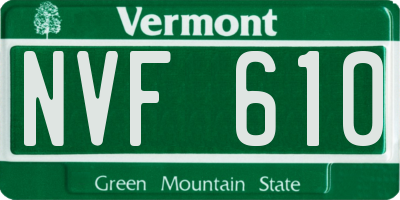 VT license plate NVF610