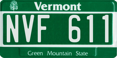 VT license plate NVF611