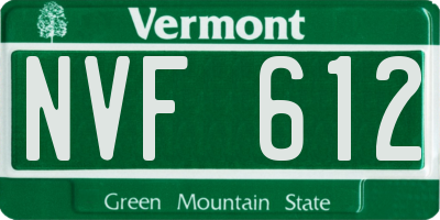 VT license plate NVF612