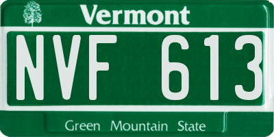 VT license plate NVF613