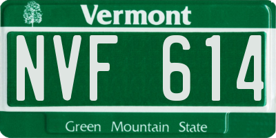 VT license plate NVF614