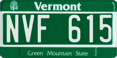 VT license plate NVF615