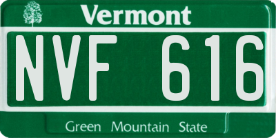 VT license plate NVF616