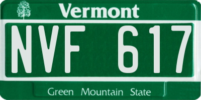 VT license plate NVF617
