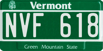 VT license plate NVF618