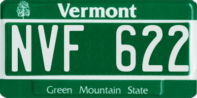 VT license plate NVF622
