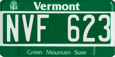 VT license plate NVF623