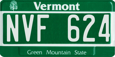 VT license plate NVF624