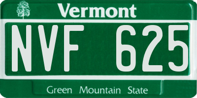 VT license plate NVF625