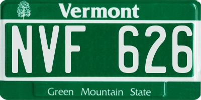 VT license plate NVF626
